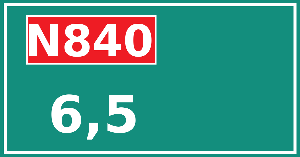 Hectometerbord N840 6,5
