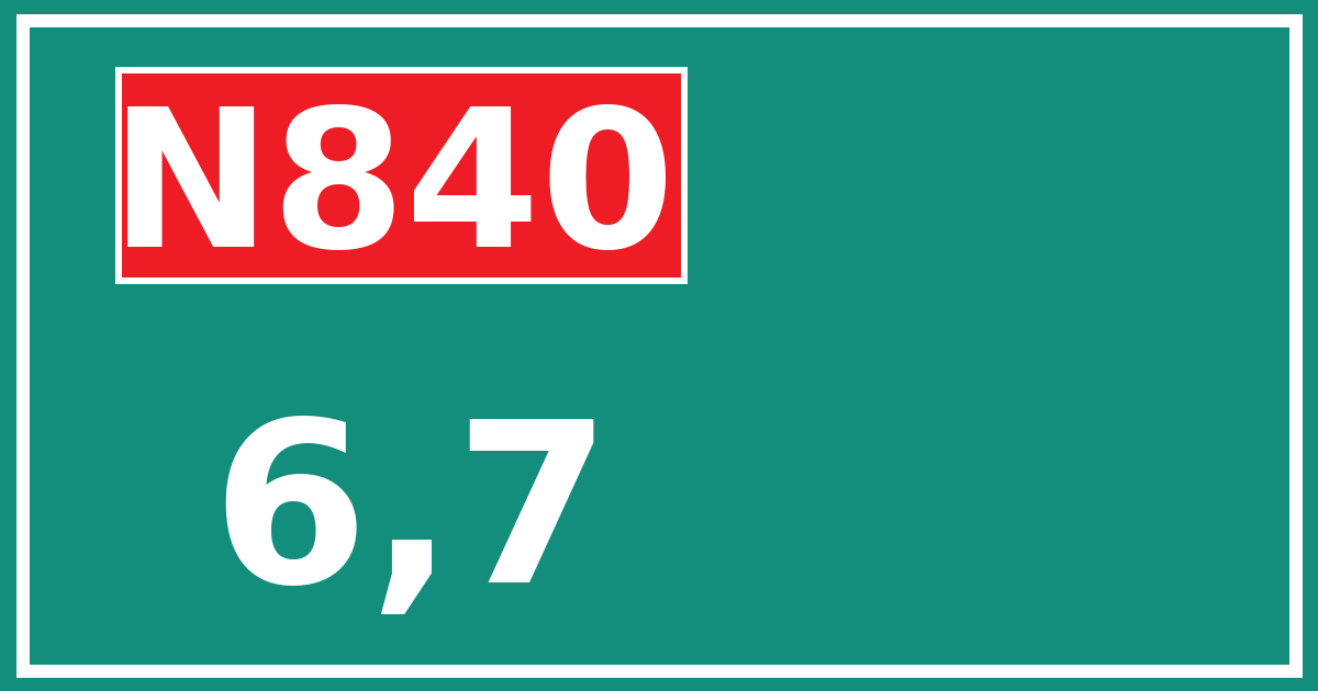 Hectometerbord N840 6,7