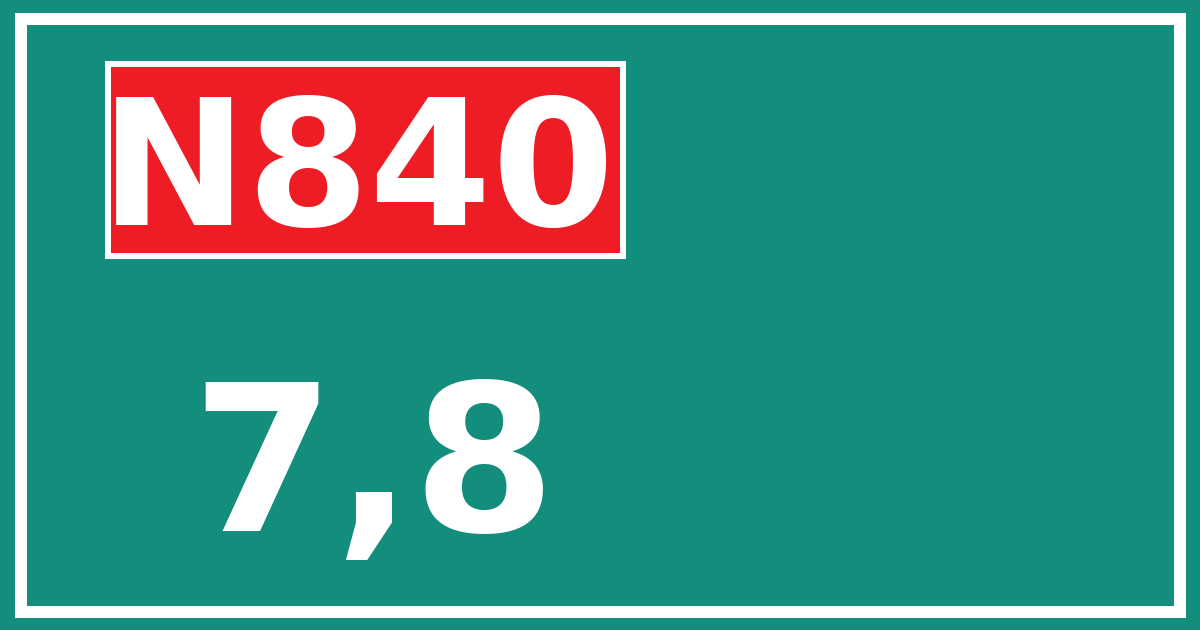 Hectometerbord N840 7,8