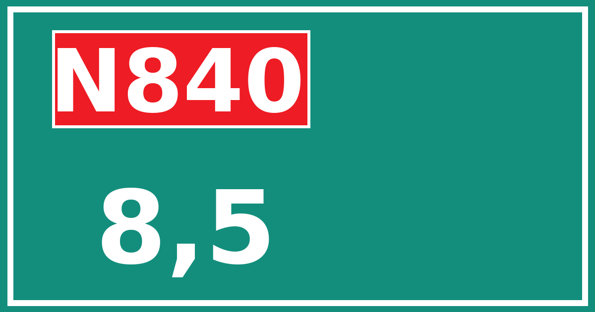 Hectometerbord N840 8,5