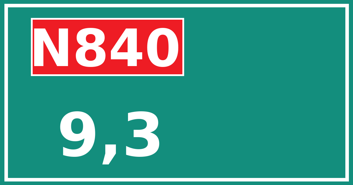 Hectometerbord N840 9,3