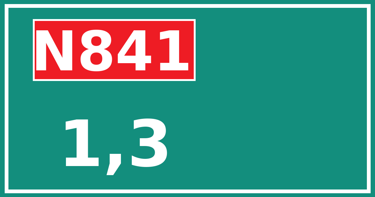 Hectometerbord N841 1,3