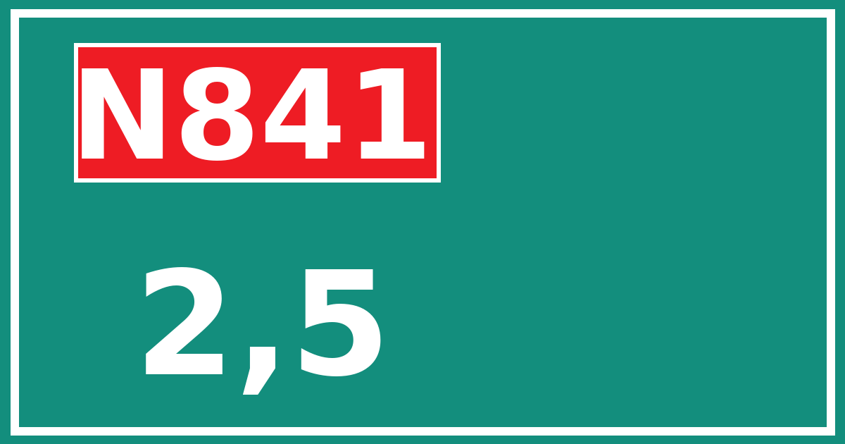 Hectometerbord N841 2,5