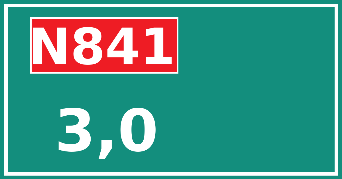 Hectometerbord N841 3,0