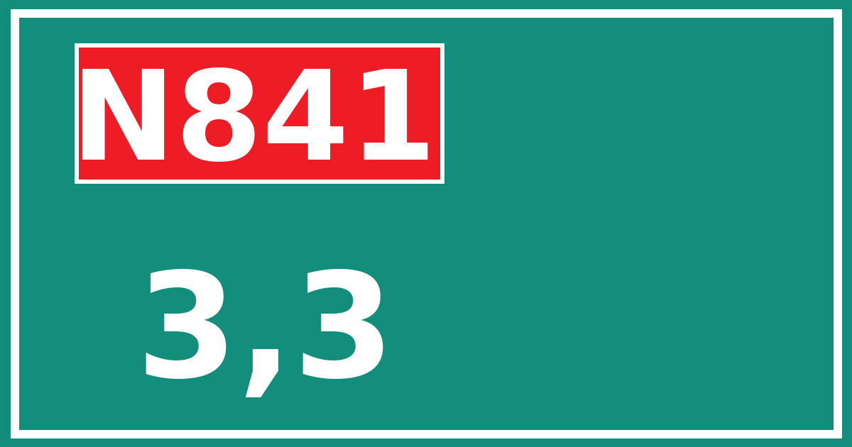 Hectometerbord N841 3,3