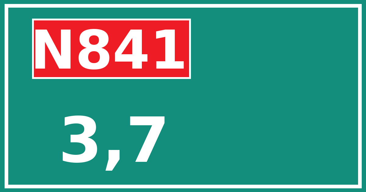 Hectometerbord N841 3,7