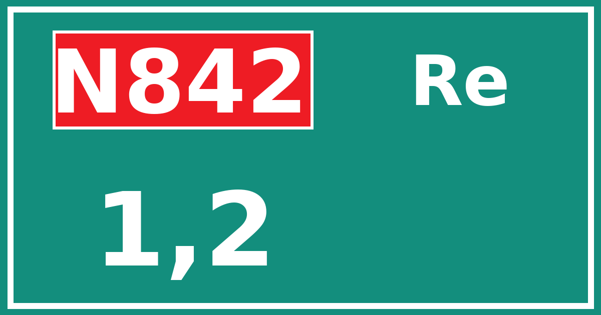 Hectometerbord N842 1,2 zijde Re