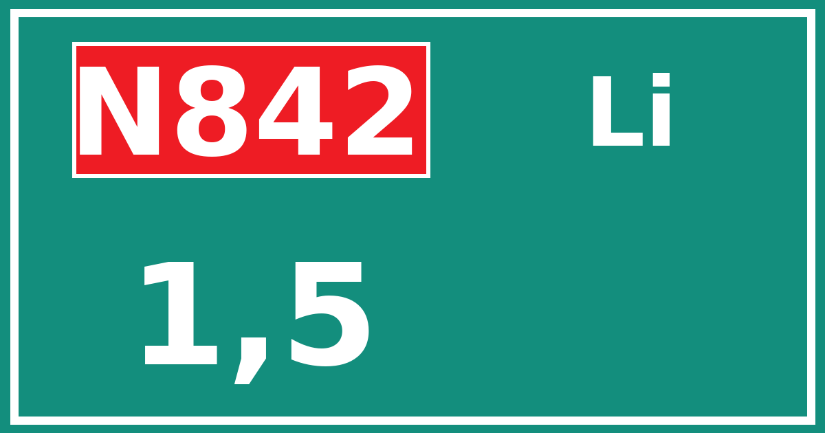 Hectometerbord N842 1,5 zijde Li
