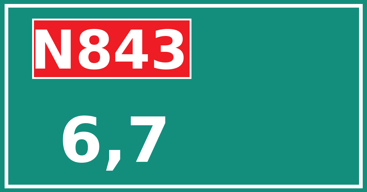 Hectometerbord N843 6,7