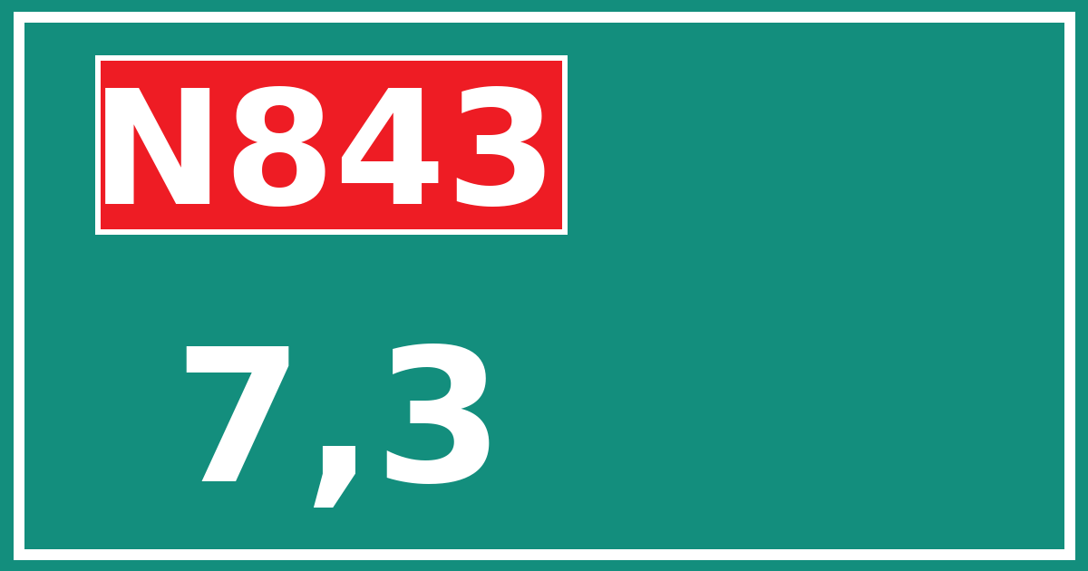 Hectometerbord N843 7,3