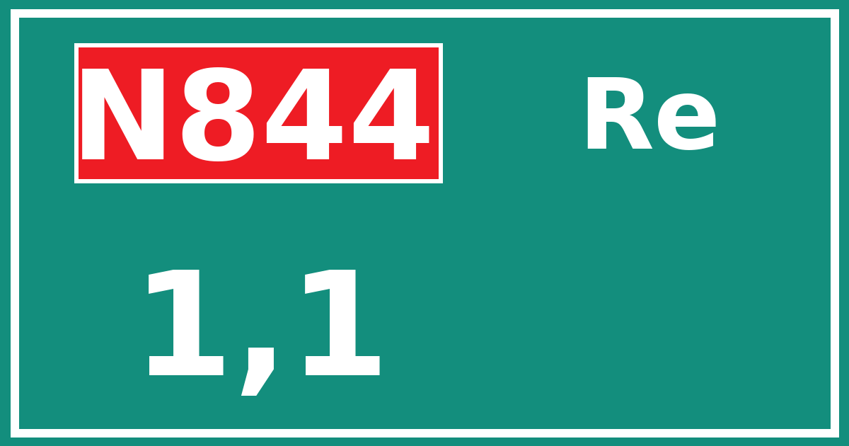 Hectometerbord N844 1,1 zijde Re