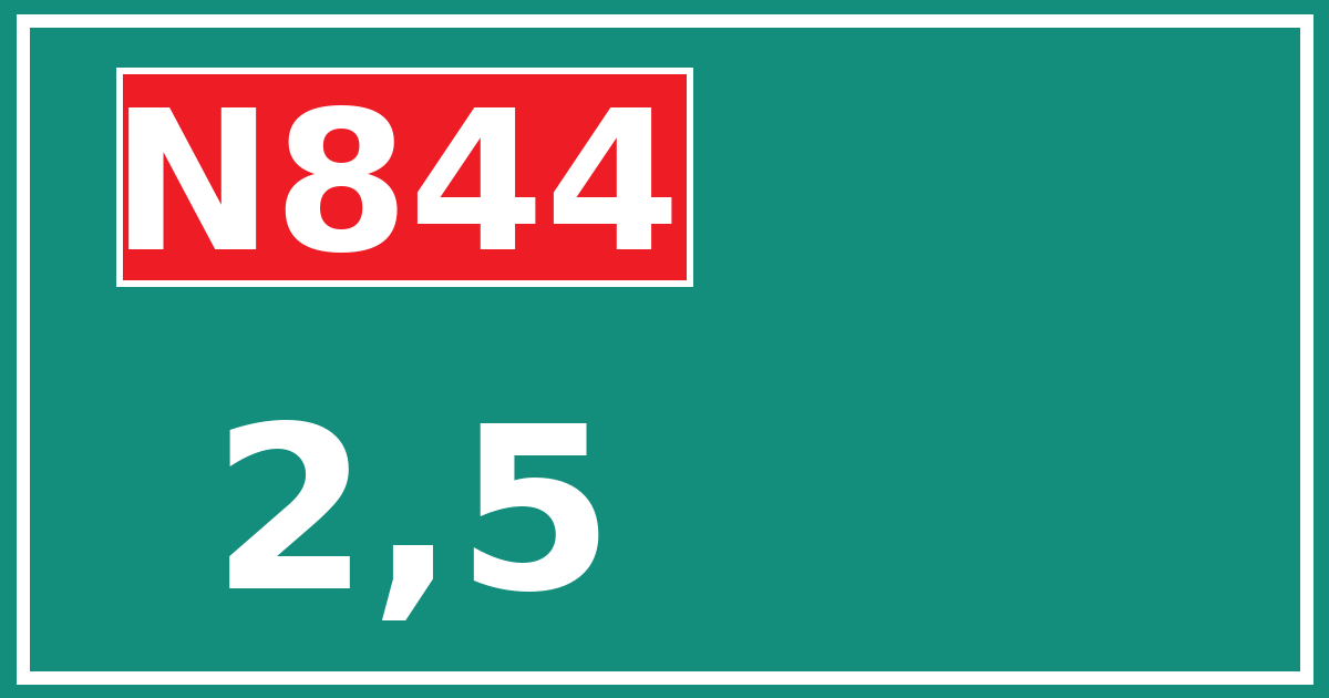 Hectometerbord N844 2,5