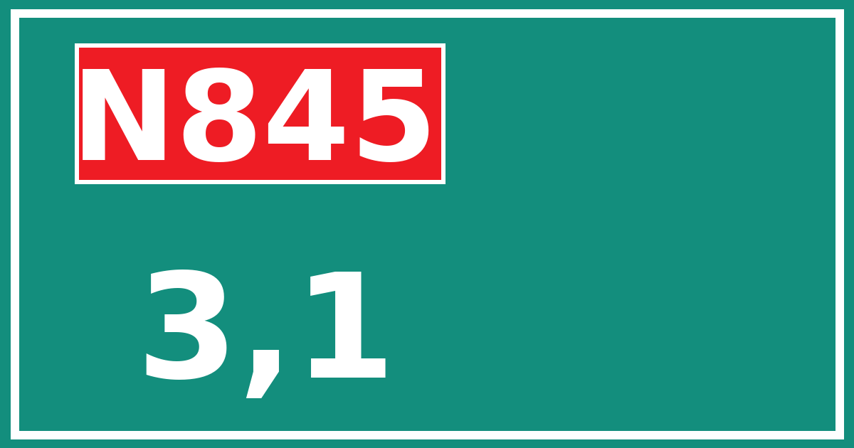 Hectometerbord N845 3,1