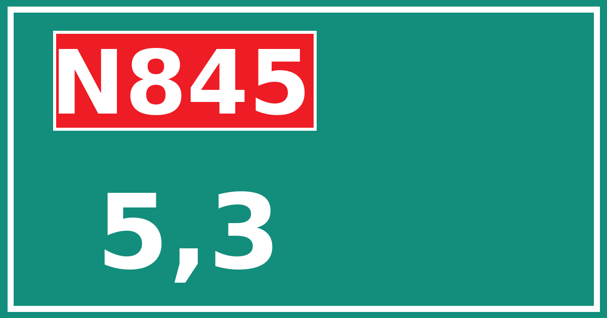 Hectometerbord N845 5,3