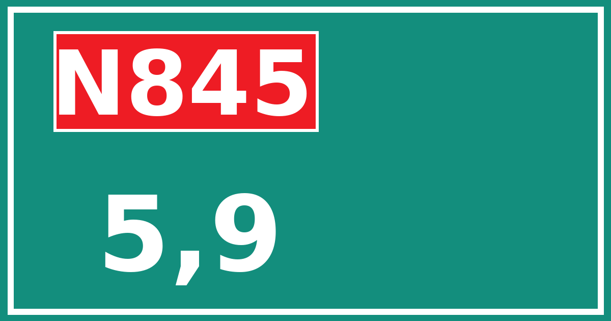 Hectometerbord N845 5,9