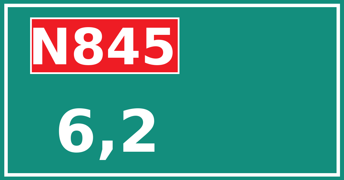 Hectometerbord N845 6,2