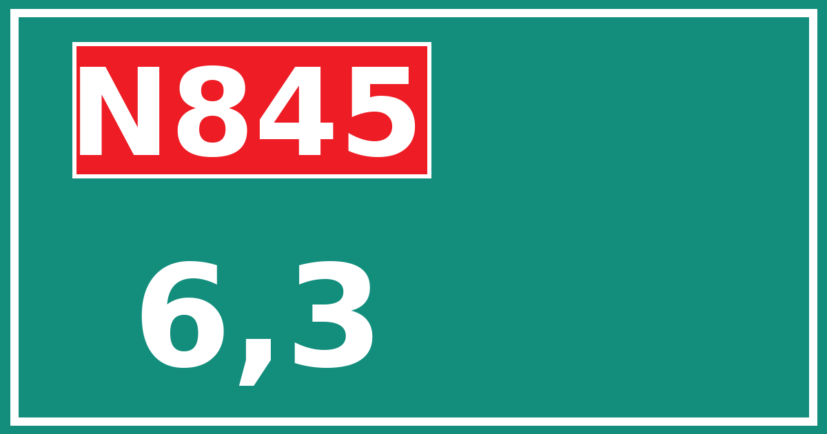 Hectometerbord N845 6,3