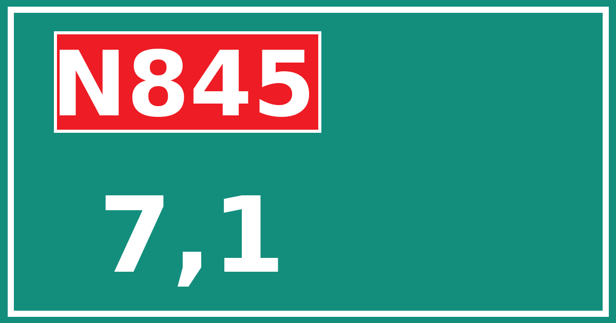 Hectometerbord N845 7,1