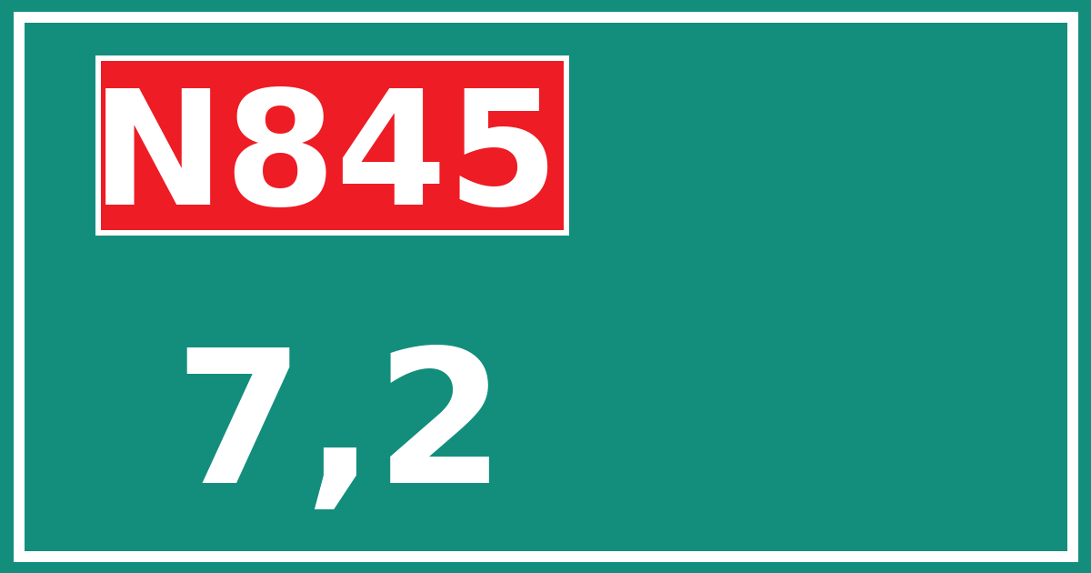 Hectometerbord N845 7,2