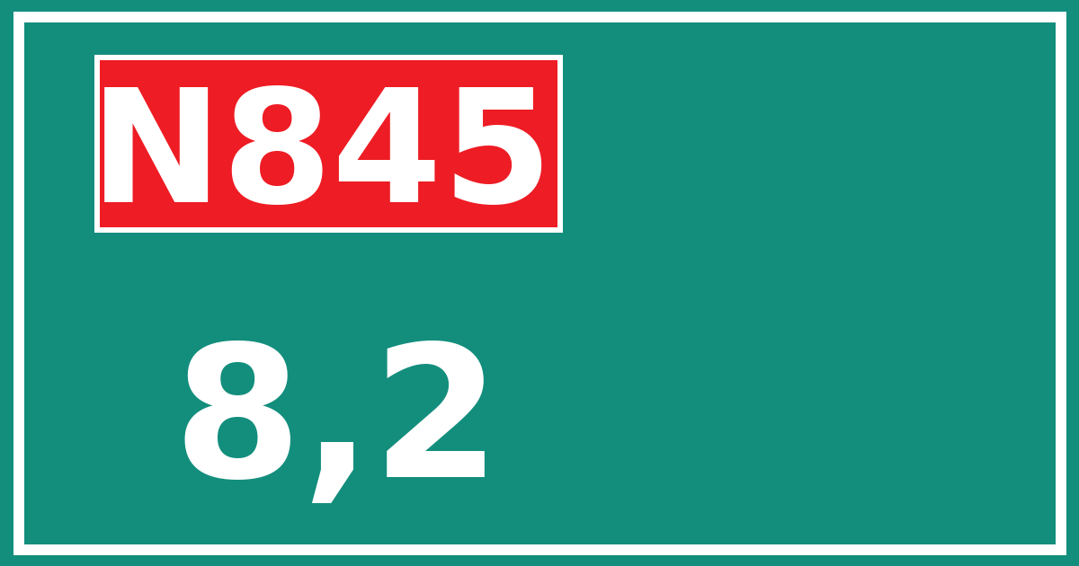 Hectometerbord N845 8,2