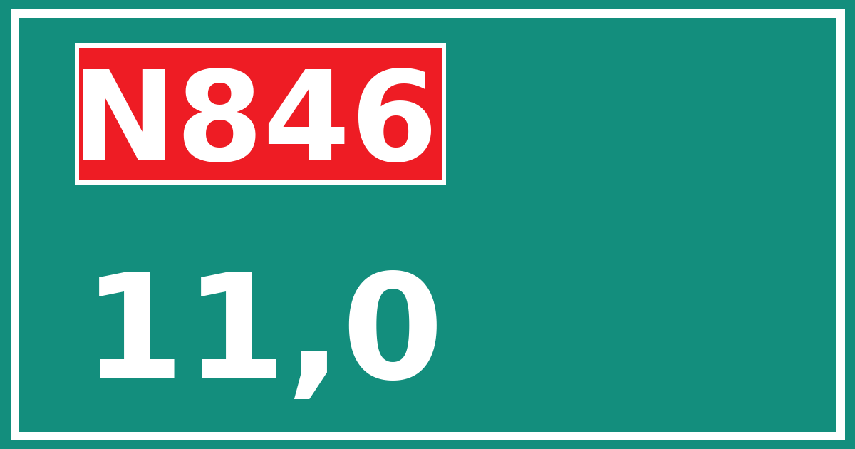Hectometerbord N846 11,0