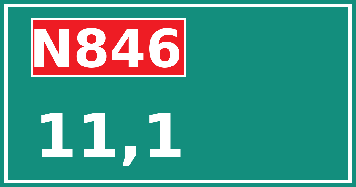 Hectometerbord N846 11,1
