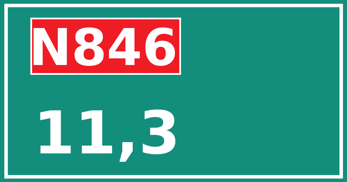 Hectometerbord N846 11,3