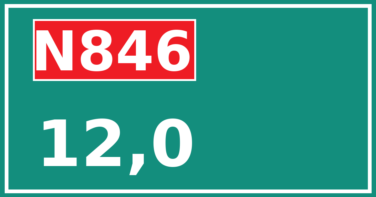 Hectometerbord N846 12,0