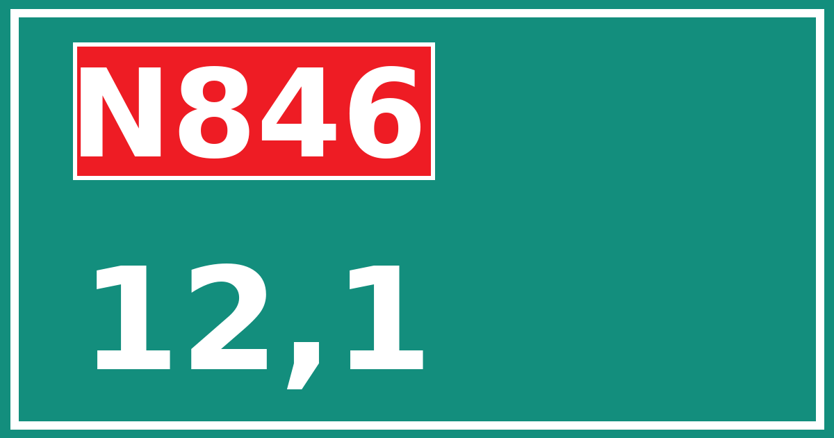 Hectometerbord N846 12,1
