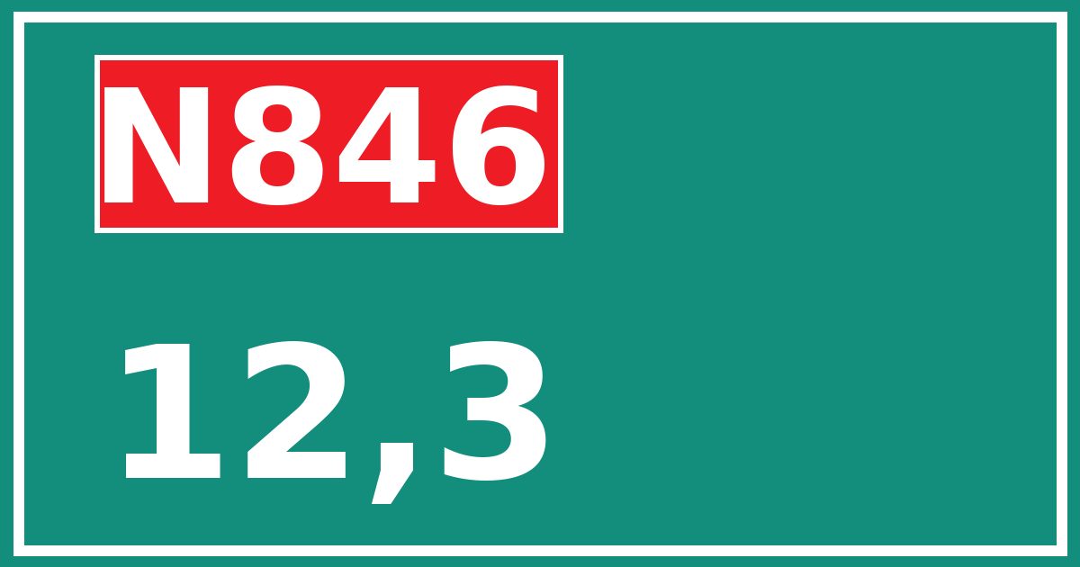 Hectometerbord N846 12,3
