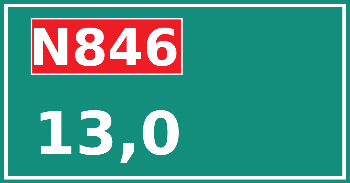 Hectometerbord N846 13,0