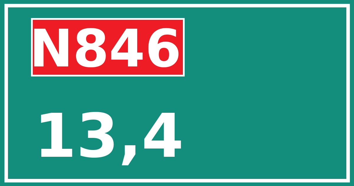 Hectometerbord N846 13,4