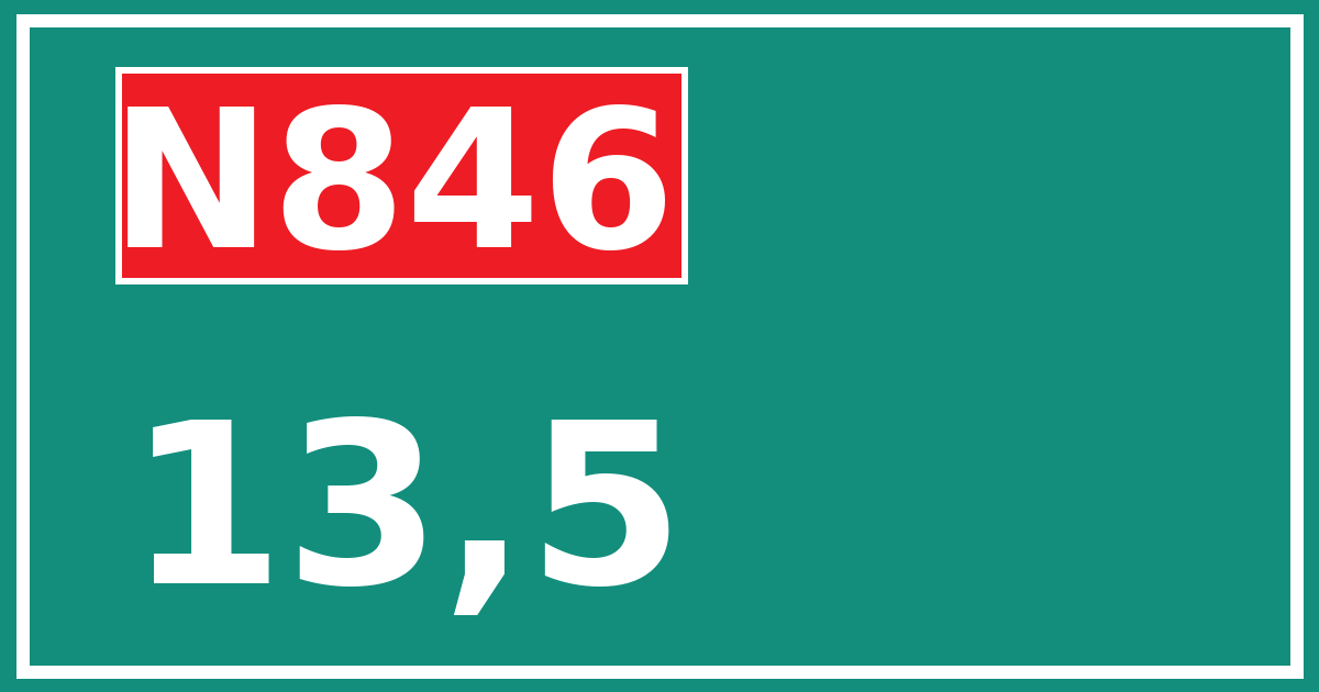 Hectometerbord N846 13,5