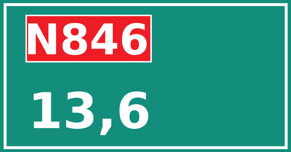 Hectometerbord N846 13,6