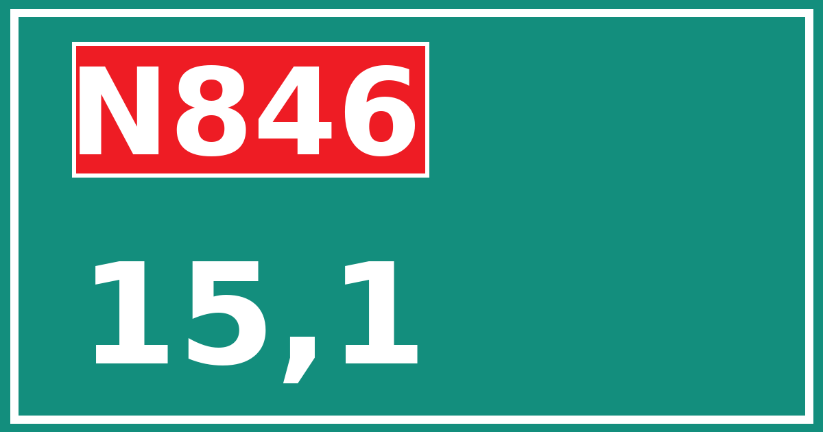 Hectometerbord N846 15,1