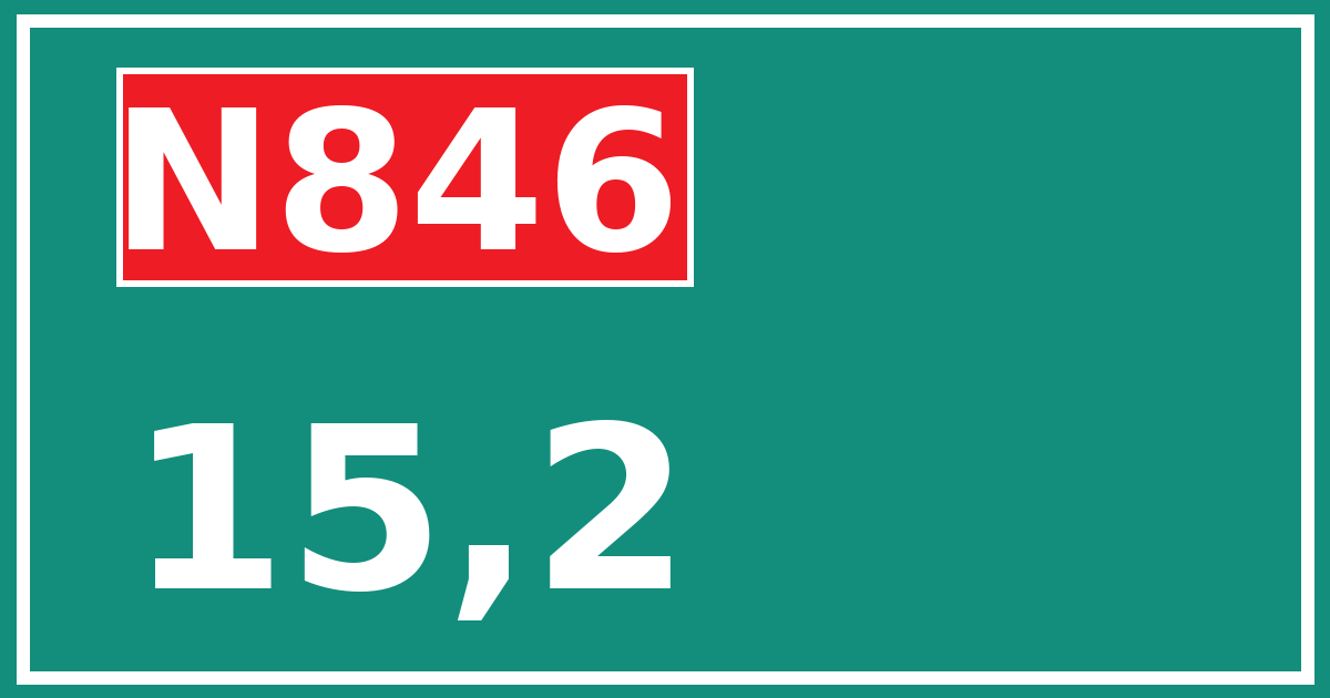 Hectometerbord N846 15,2