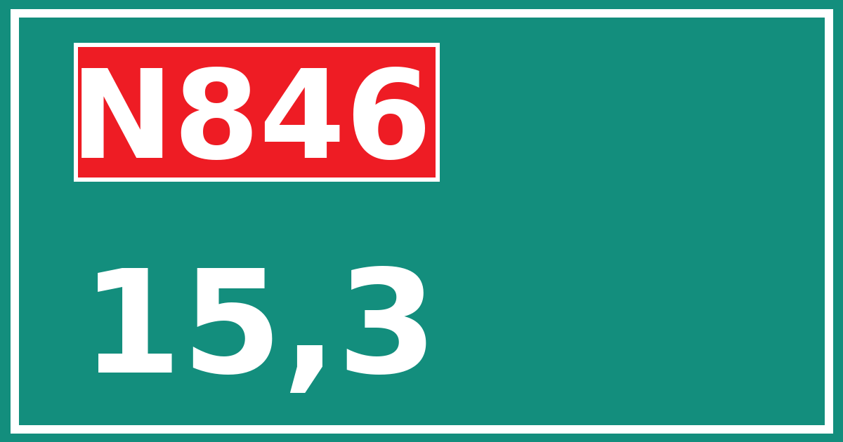 Hectometerbord N846 15,3