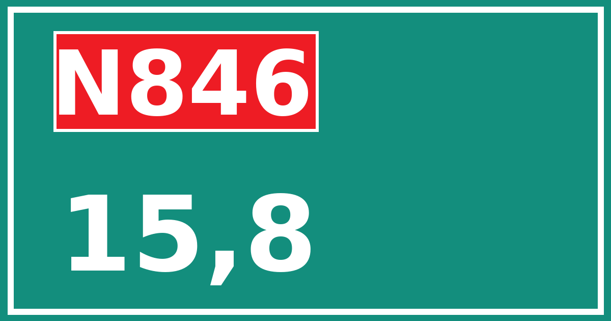 Hectometerbord N846 15,8