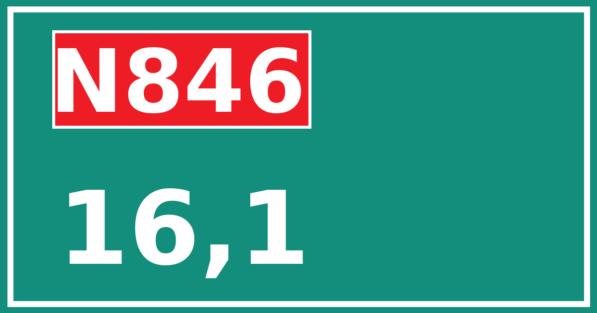 Hectometerbord N846 16,1