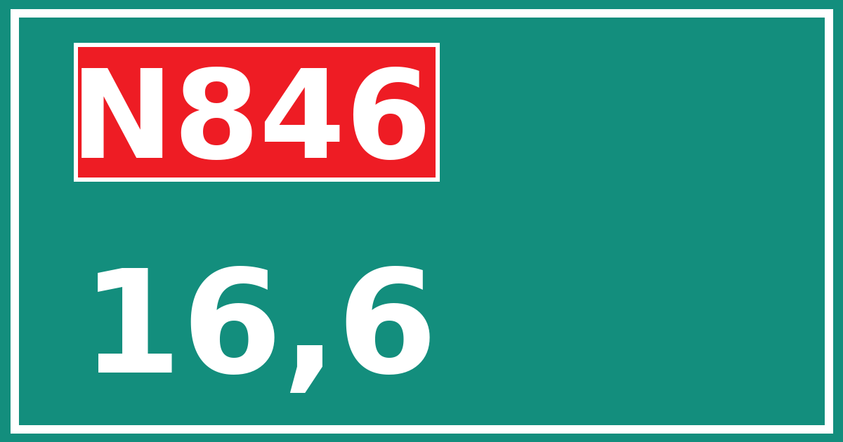 Hectometerbord N846 16,6