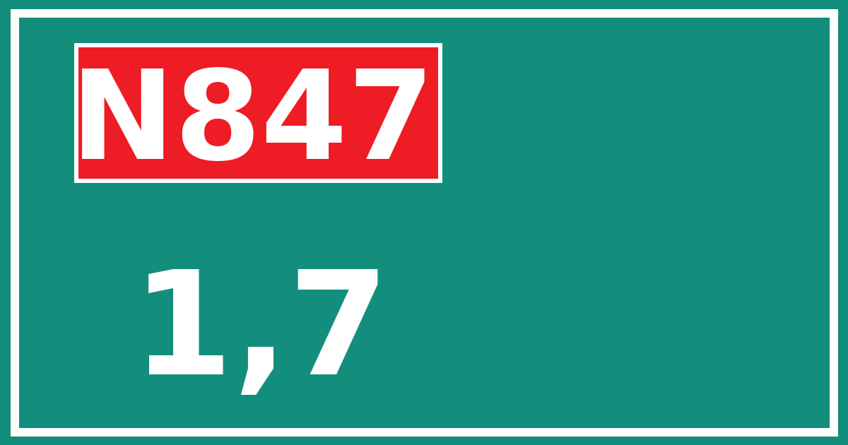 Hectometerbord N847 1,7