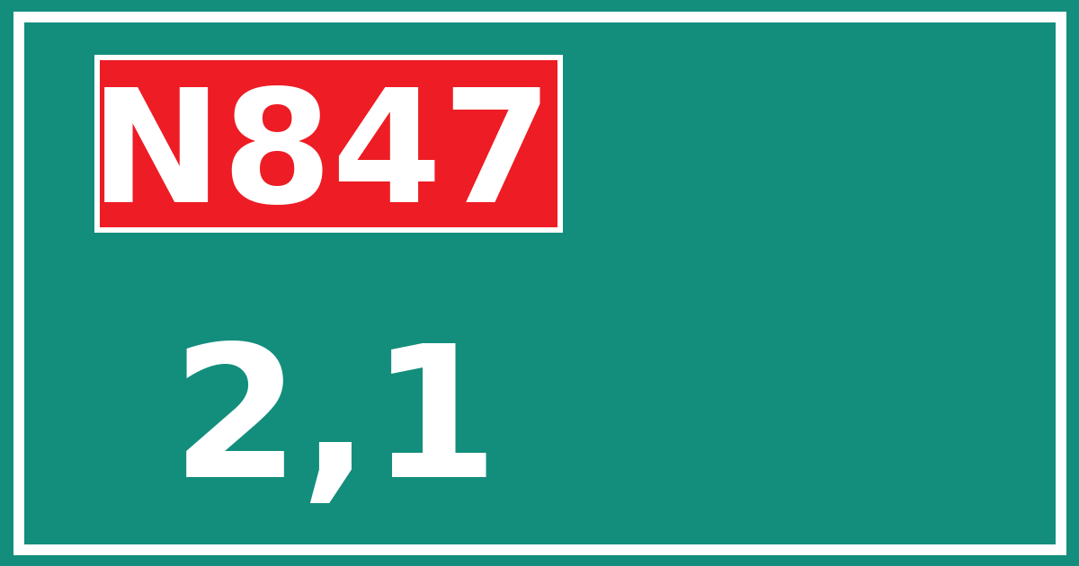 Hectometerbord N847 2,1