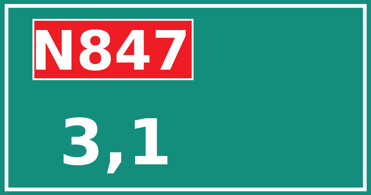 Hectometerbord N847 3,1