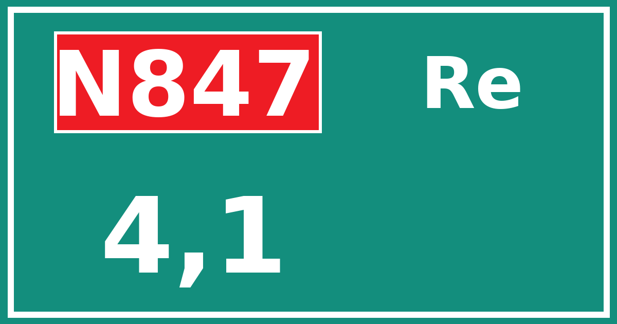 Hectometerbord N847 4,1 zijde Re