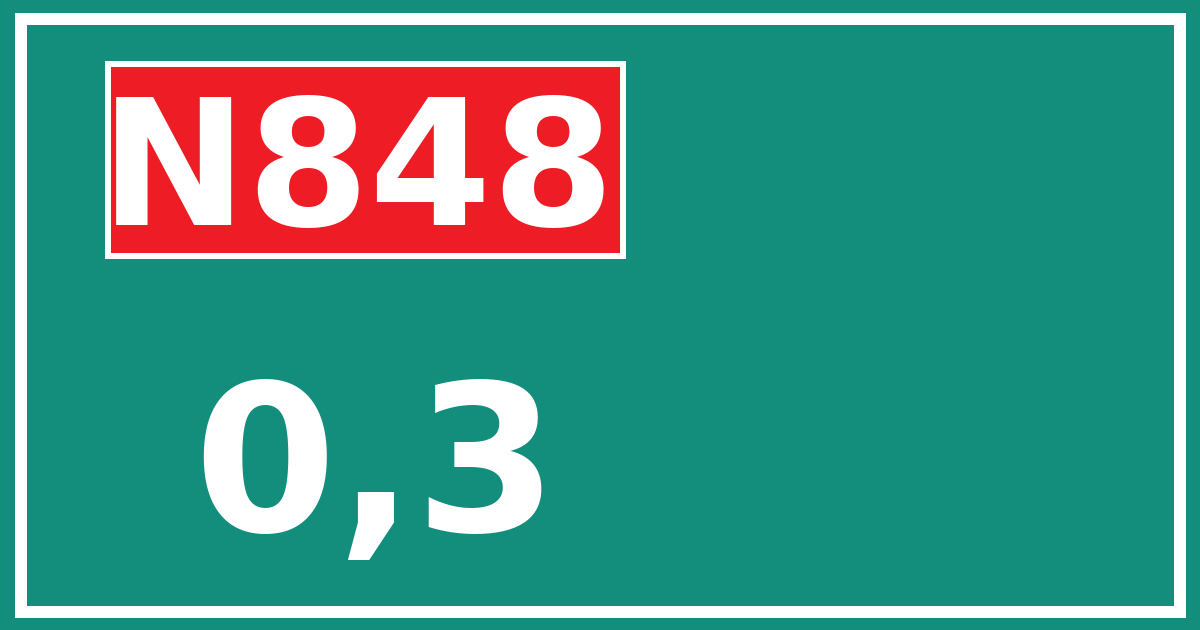 Hectometerbord N848 0,3