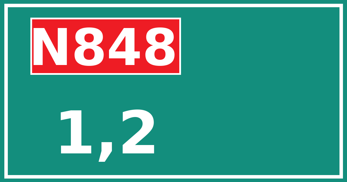 Hectometerbord N848 1,2