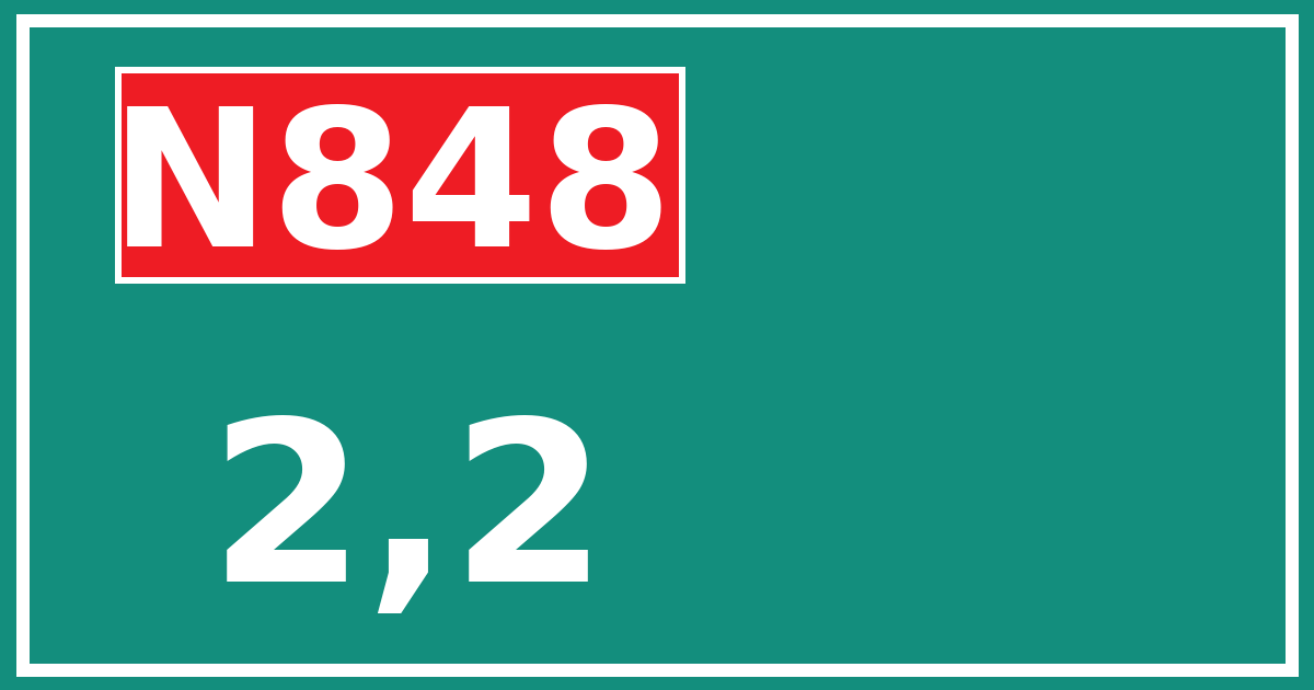 Hectometerbord N848 2,2