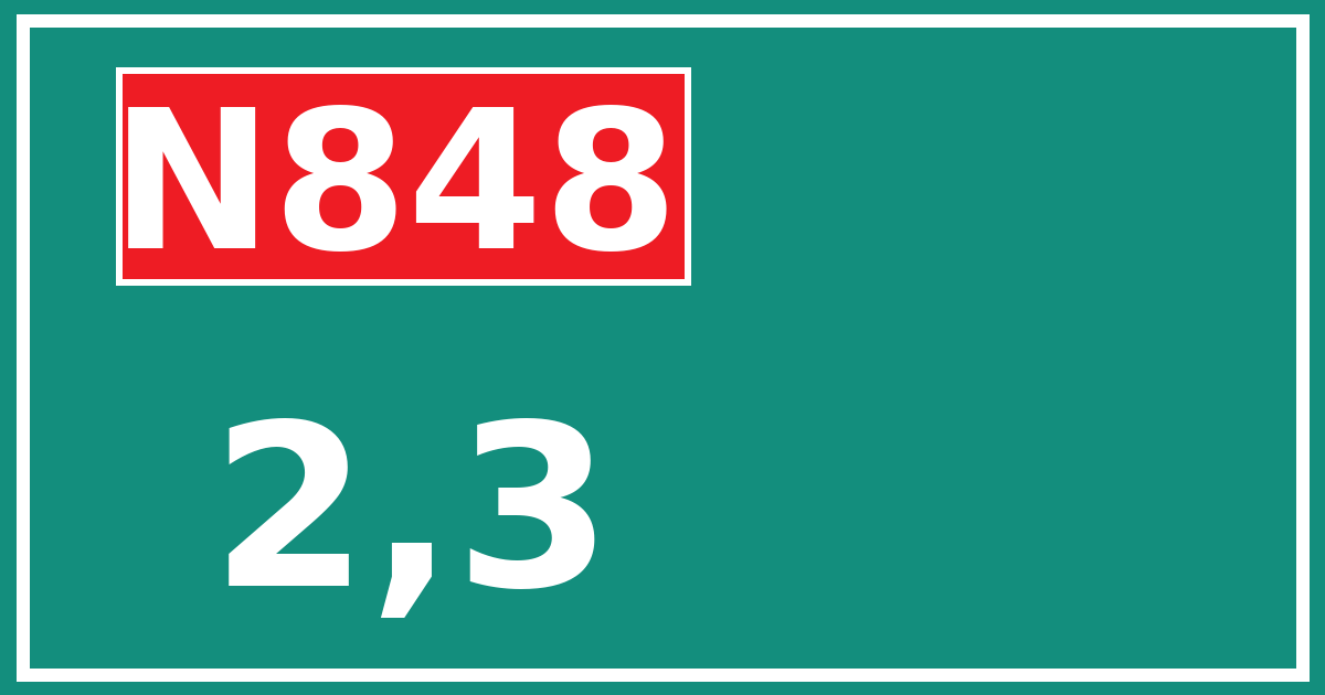Hectometerbord N848 2,3