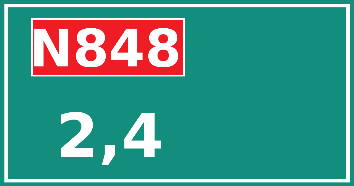 Hectometerbord N848 2,4