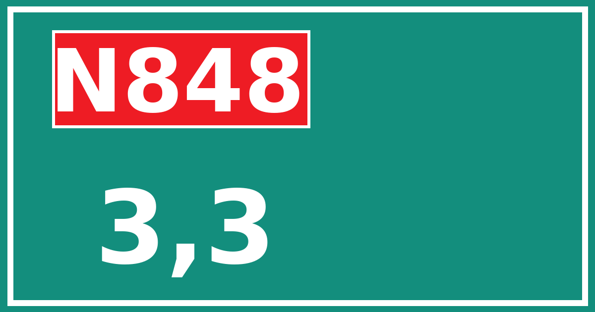 Hectometerbord N848 3,3